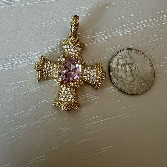 Judith Ripka Gold and Pink Gemstone Enhancer - Picture 5 of 6